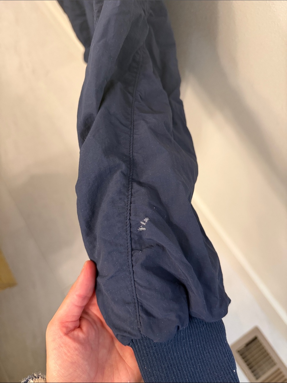 Free People Movement Navy Bomber Jacket with Green Lining - Picture 4 of 5